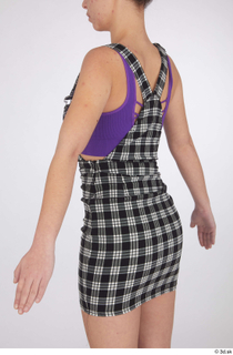 Jessie Clark casual dressed purple short bra top tartan check…